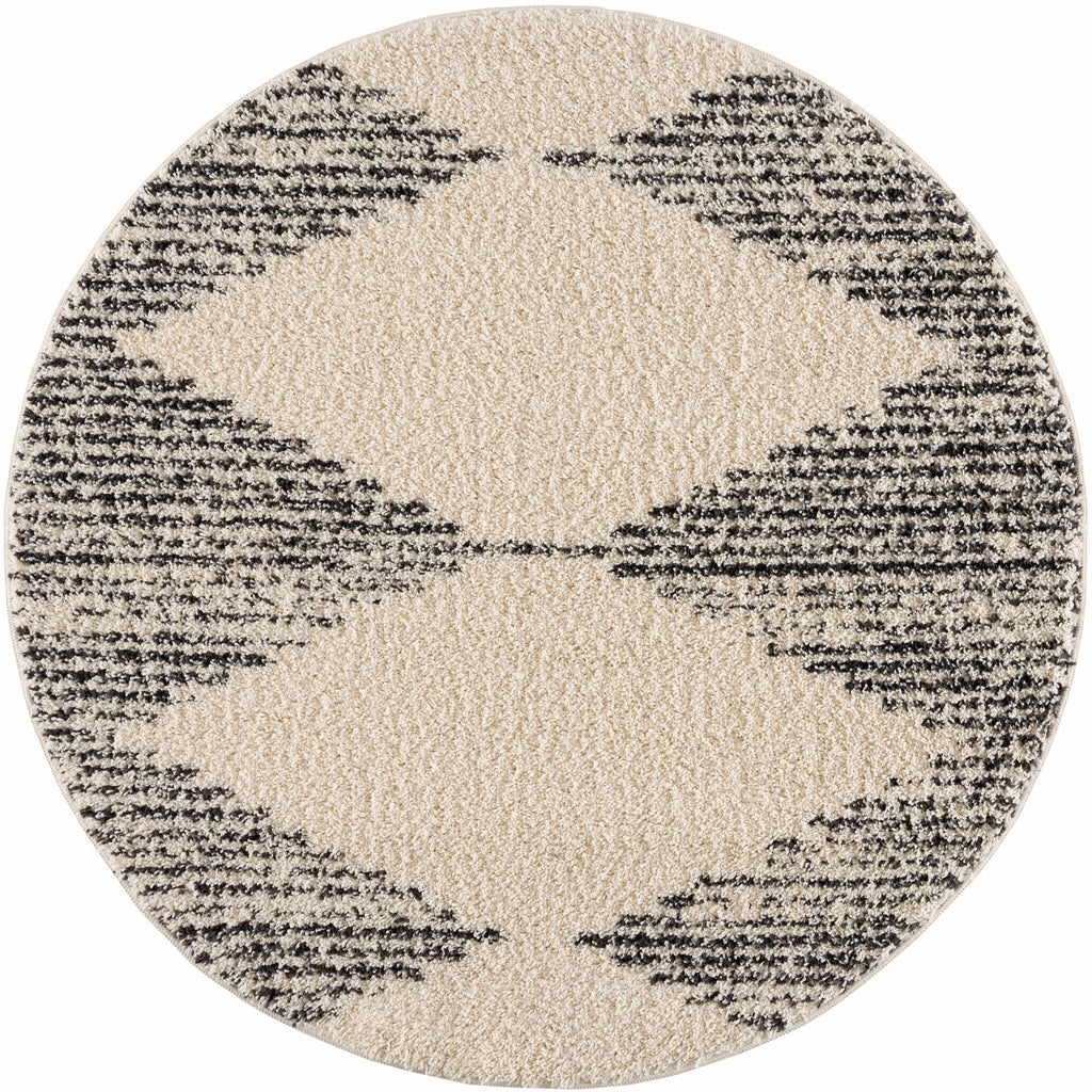 Howth plush contemporary area rug in neutral gray, beige, and brown with a geometric pattern. — view 3