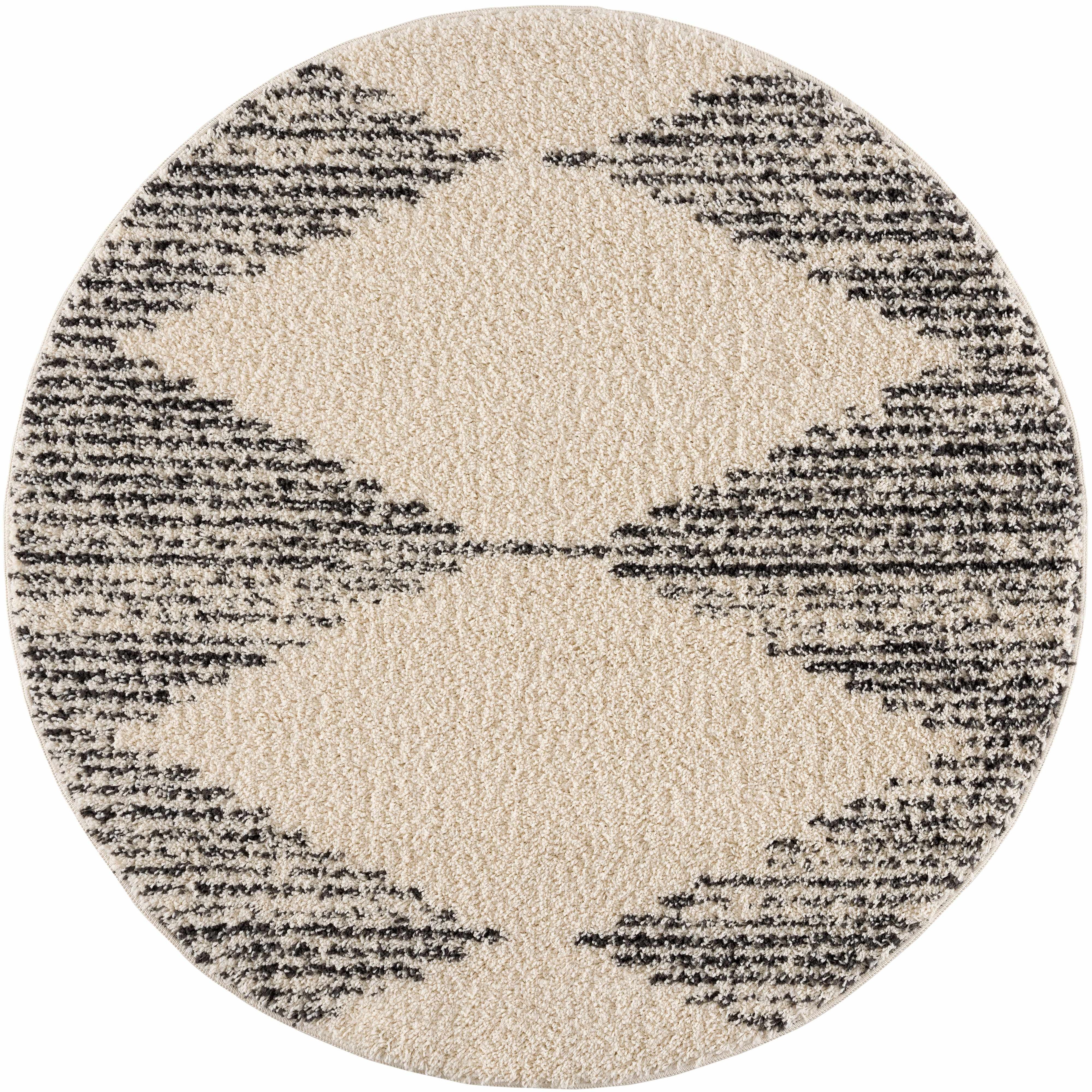 Howth plush contemporary area rug in neutral gray, beige, and brown with a geometric pattern. — view 3
