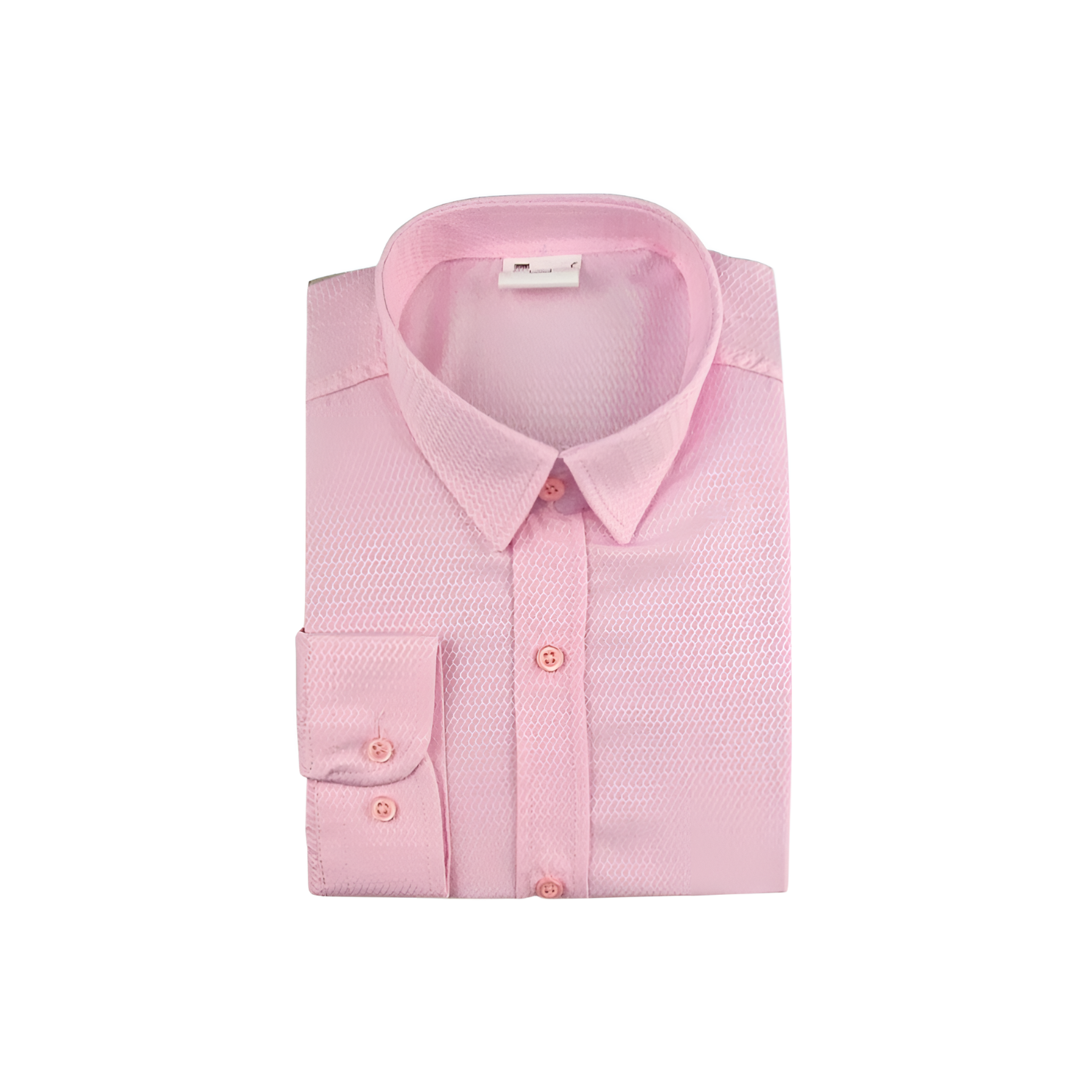 Dressy square boys shirt, a long sleeve button-down in soft wrinkle-free cotton with a slim collar. — view 2