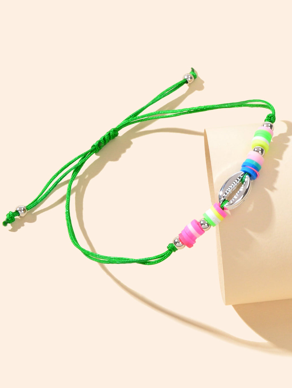 Handmade boho chic adjustable anklet featuring colorful soft beads and delicate natural shell accents for summer — view 2