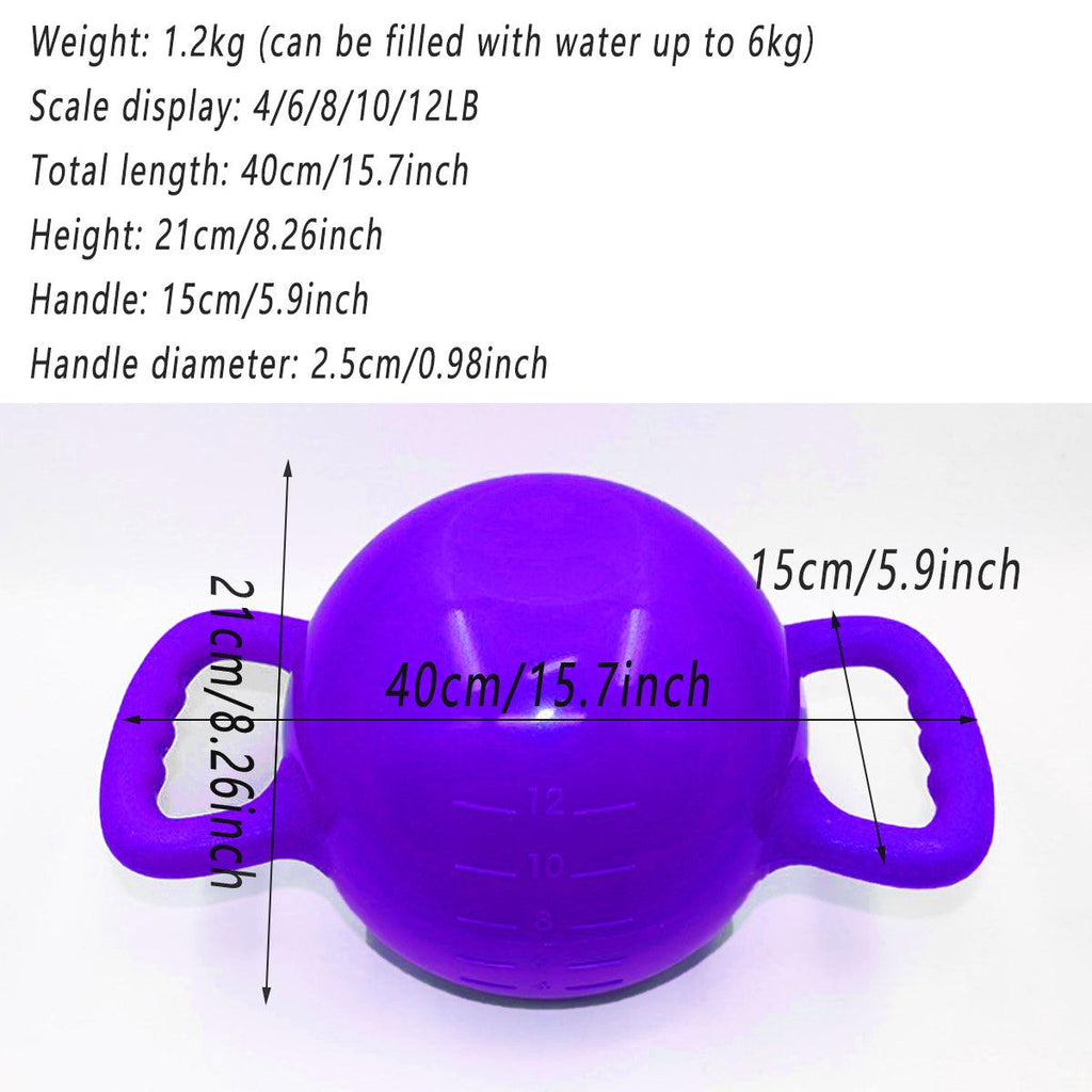 Adjustable water-filled double handle kettlebell for Pilates and yoga in vibrant pink colour — view 3