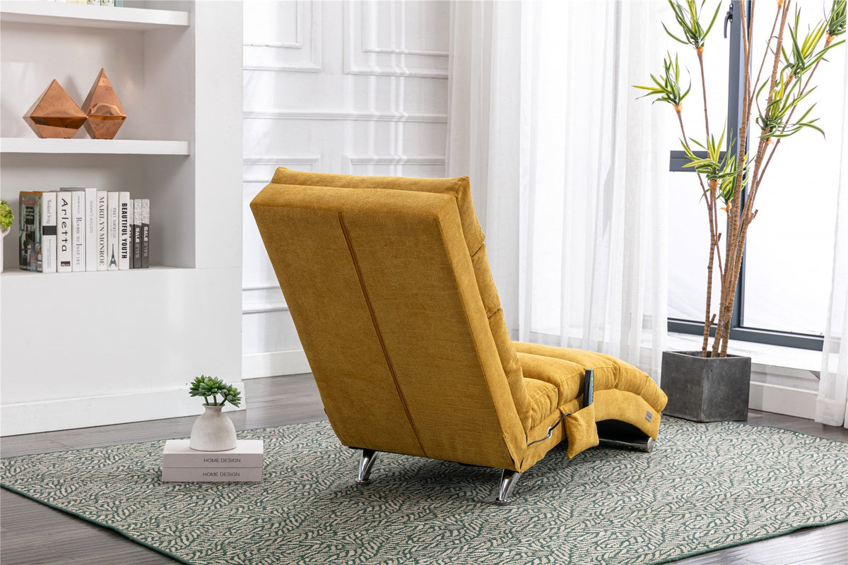 Linen Chaise Lounge Modern Message Chair-4