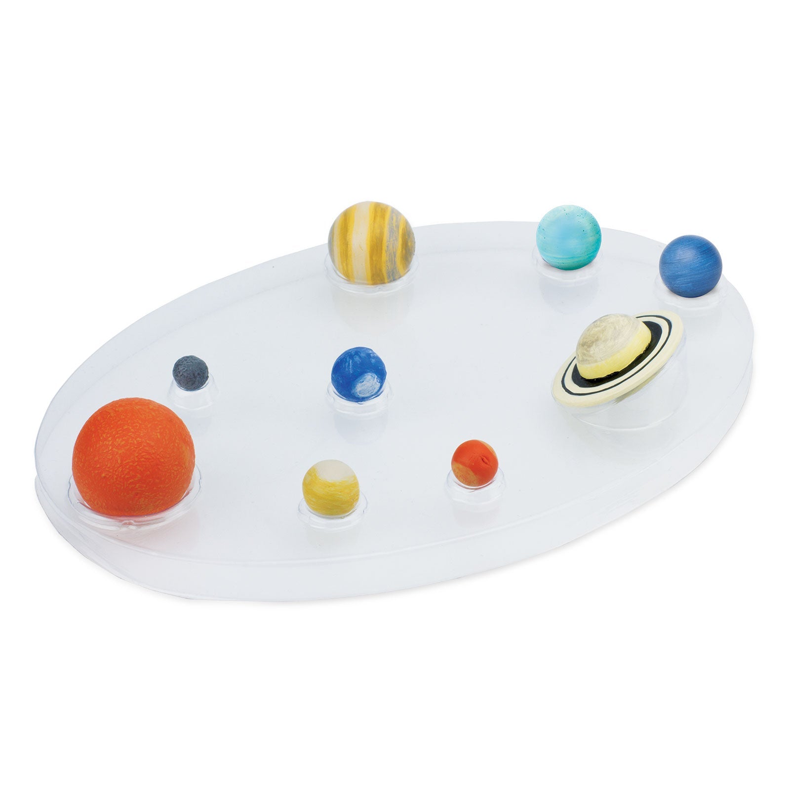 Solar system toy set featuring sun and eight highly detailed miniature planets in an acetate tray — view 3
