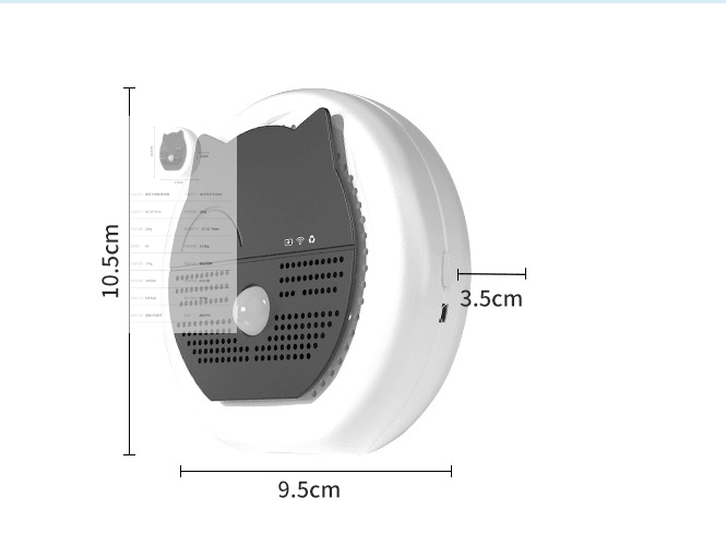 Pet FreshAir smart cat odor eliminator, compact white resin air purifier with ventilation slots. — view 5