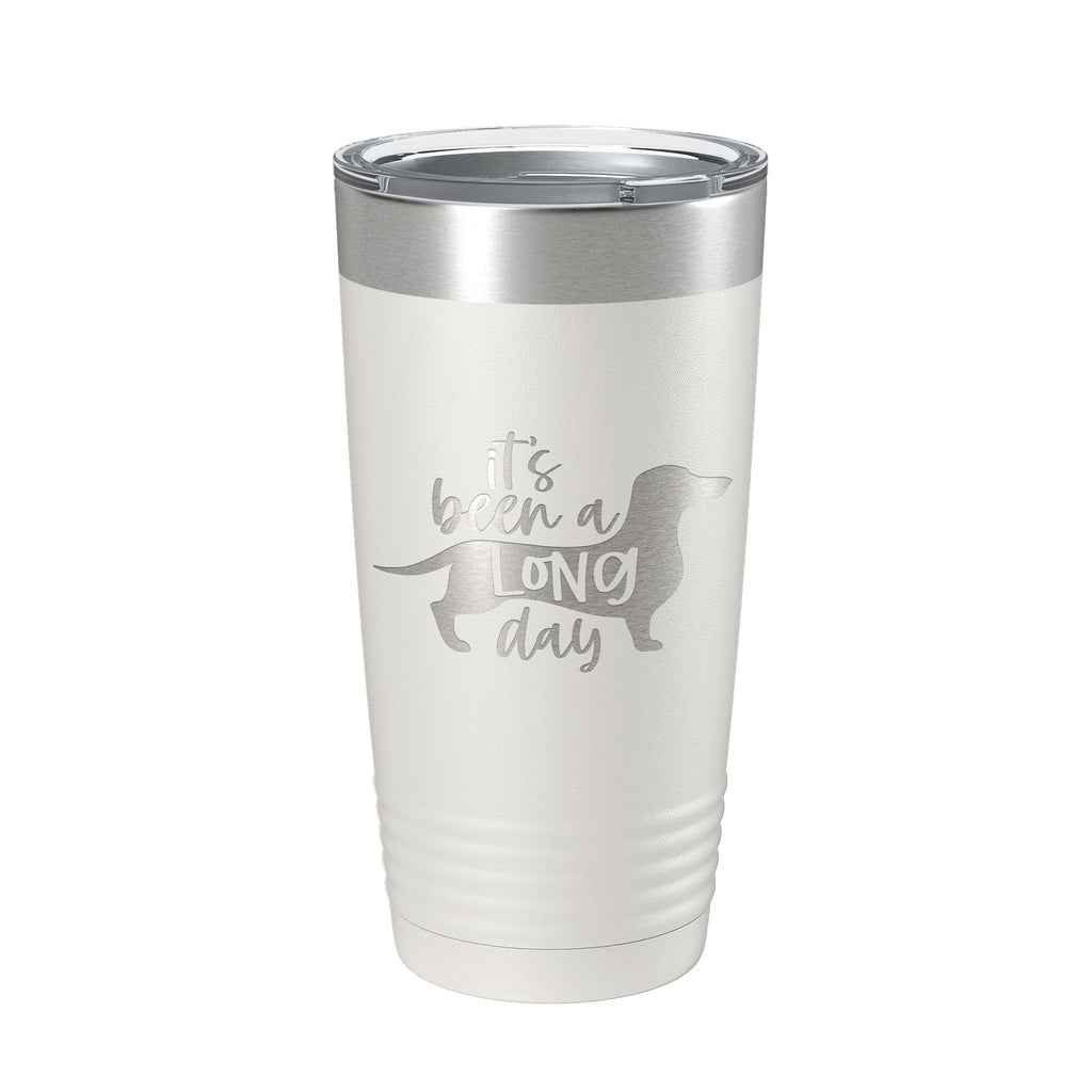 Funny dog travel tumbler, laser engraved 20oz stainless steel insulated coffee mug with clear lid — view 2