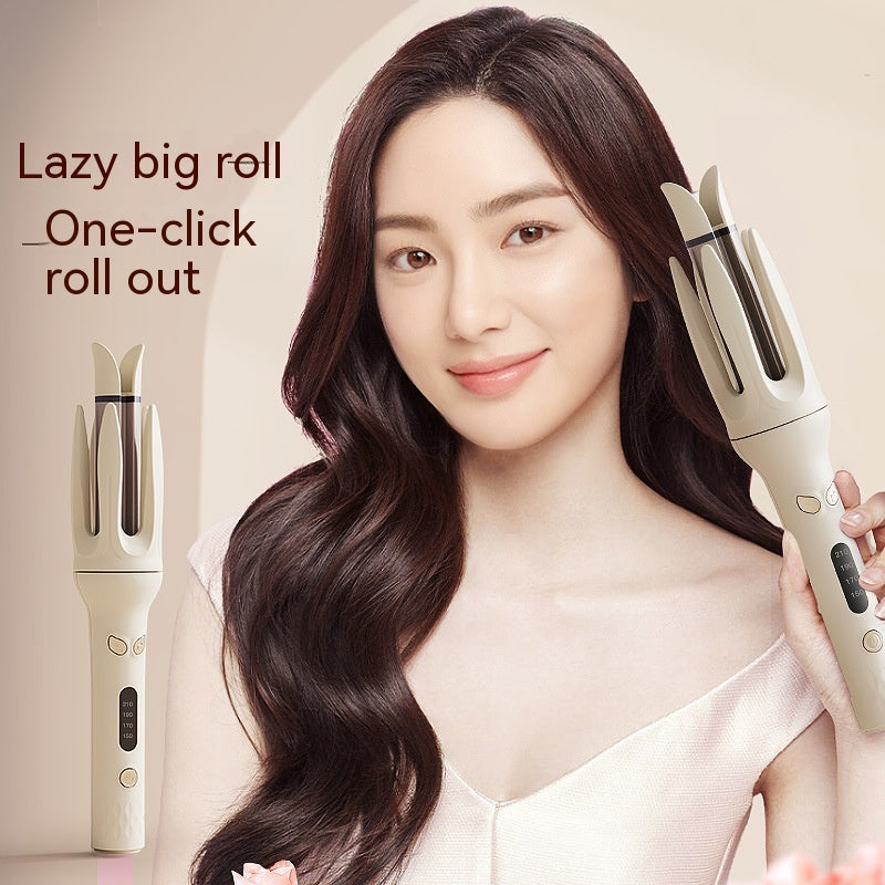 Automatic hair curler styling tool with ergonomic handle, anti-scald design, and digital display screen — view 2