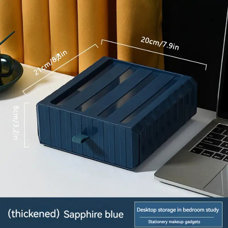 Contemporary desktop storage box organizing pens and office supplies on a modern workspace desk. — view 5