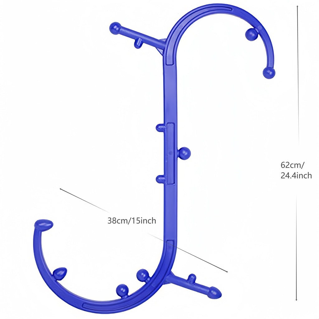 Blue lead-free S-shaped self-massage stick for deep tissue and trigger point therapy — view 2