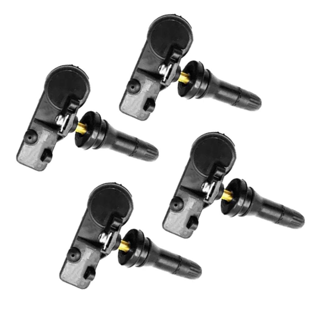 Black TPMS tire pressure sensor valve set of four with durable plastic and metal components — view 2