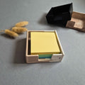 Handmade half terrazzo sticky note holder made of smooth eco friendly Jesmonite for desk organization