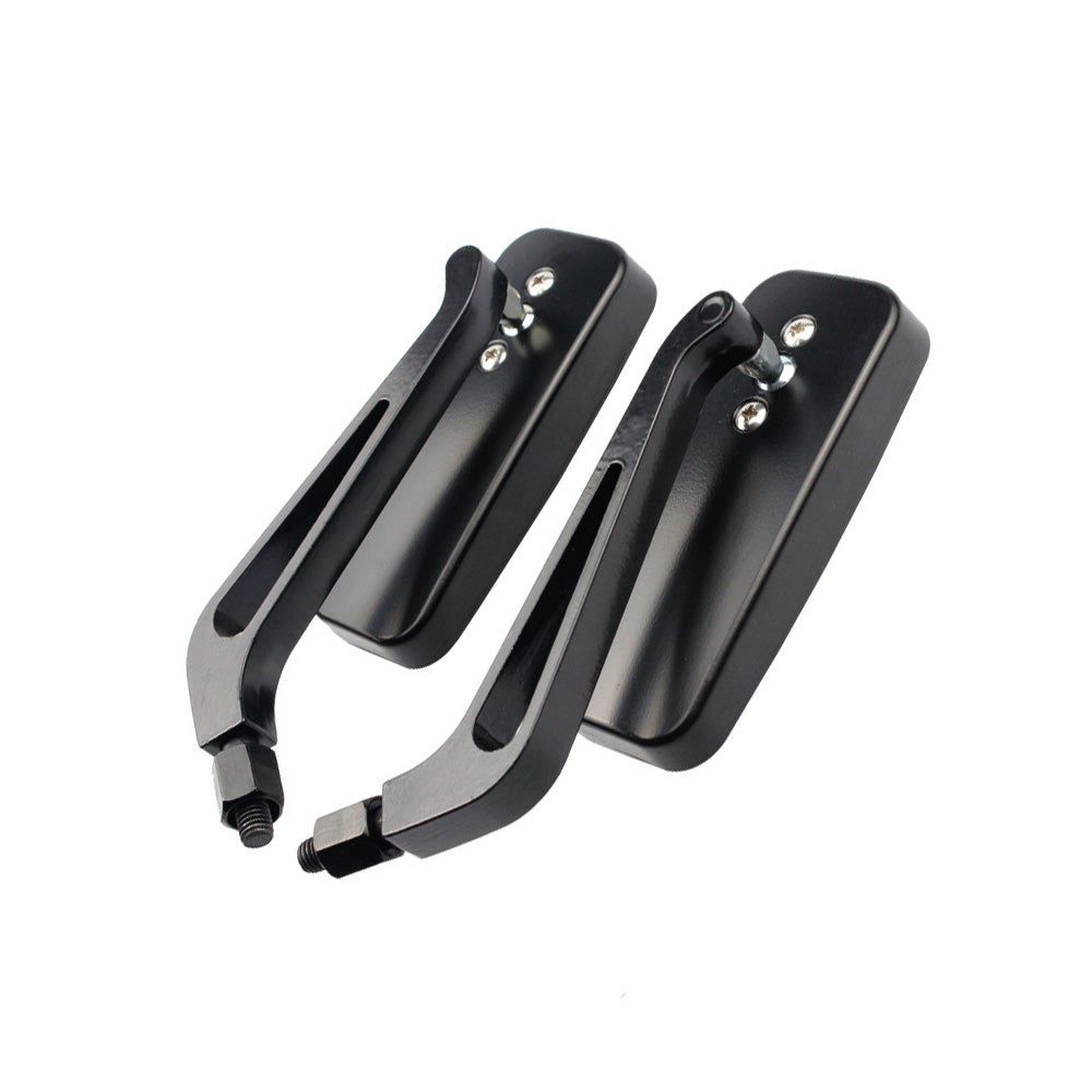 Matte black aluminum motorcycle mirrors with smoke blue anti-glare tinted glass for cafe racers — view 5