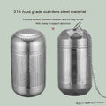 Round fine mesh loose leaf tea strainer with chain attachment and bright metallic polished finish
