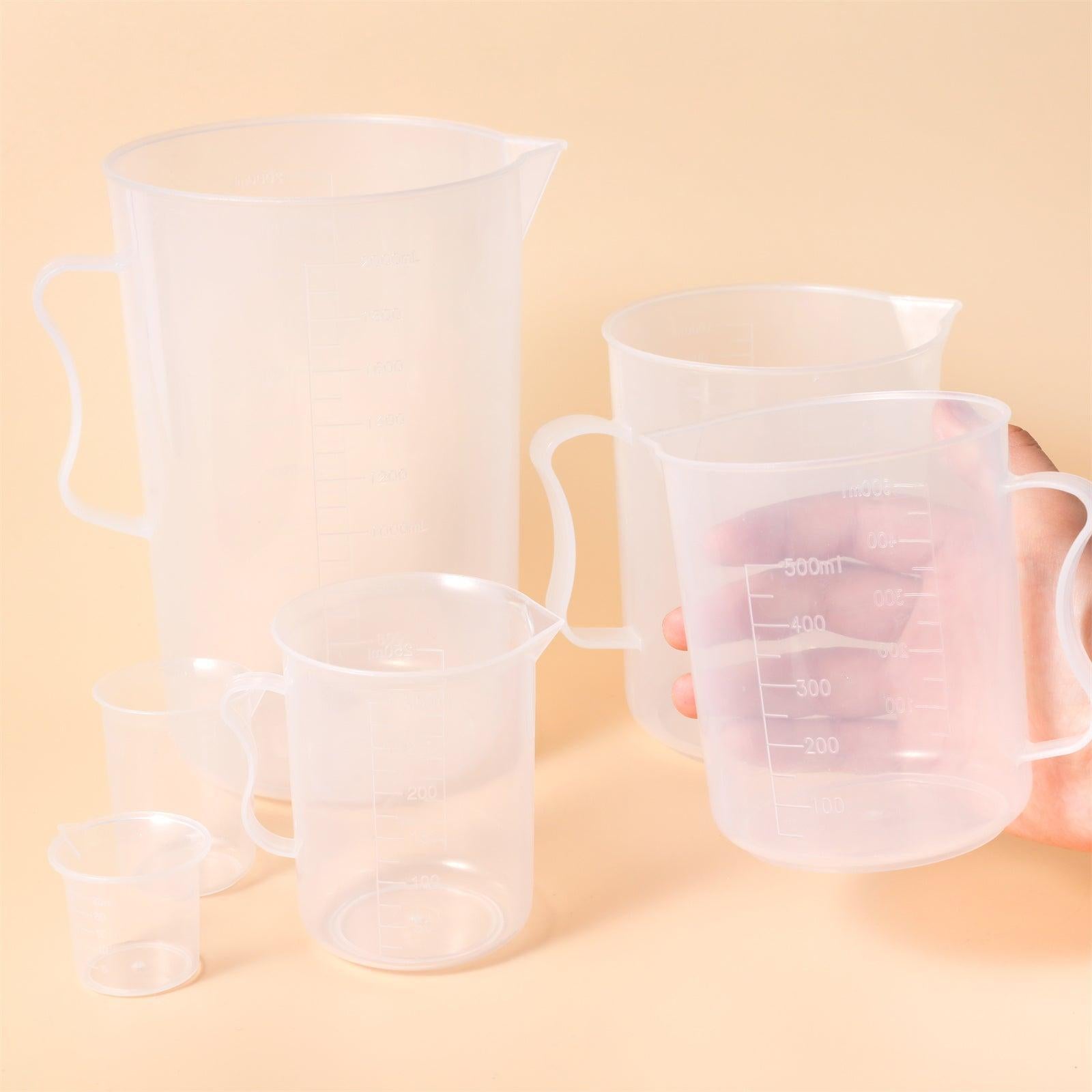Clear soap making measuring cup set with precision pour spout and handle for DIY crafts — view 3