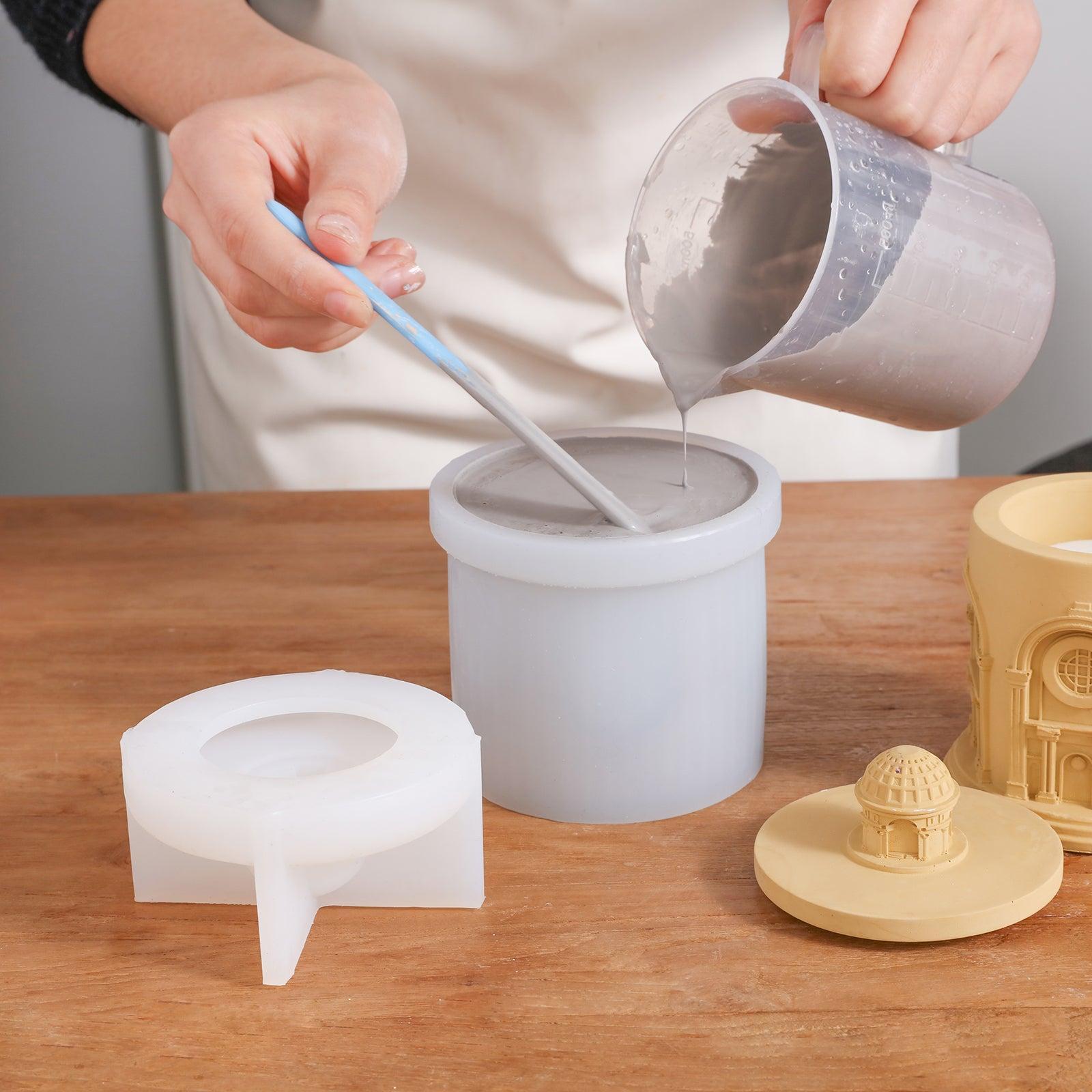 Architectural style silicone candle jar mold for concrete, plaster, and resin crafting projects. — view 3
