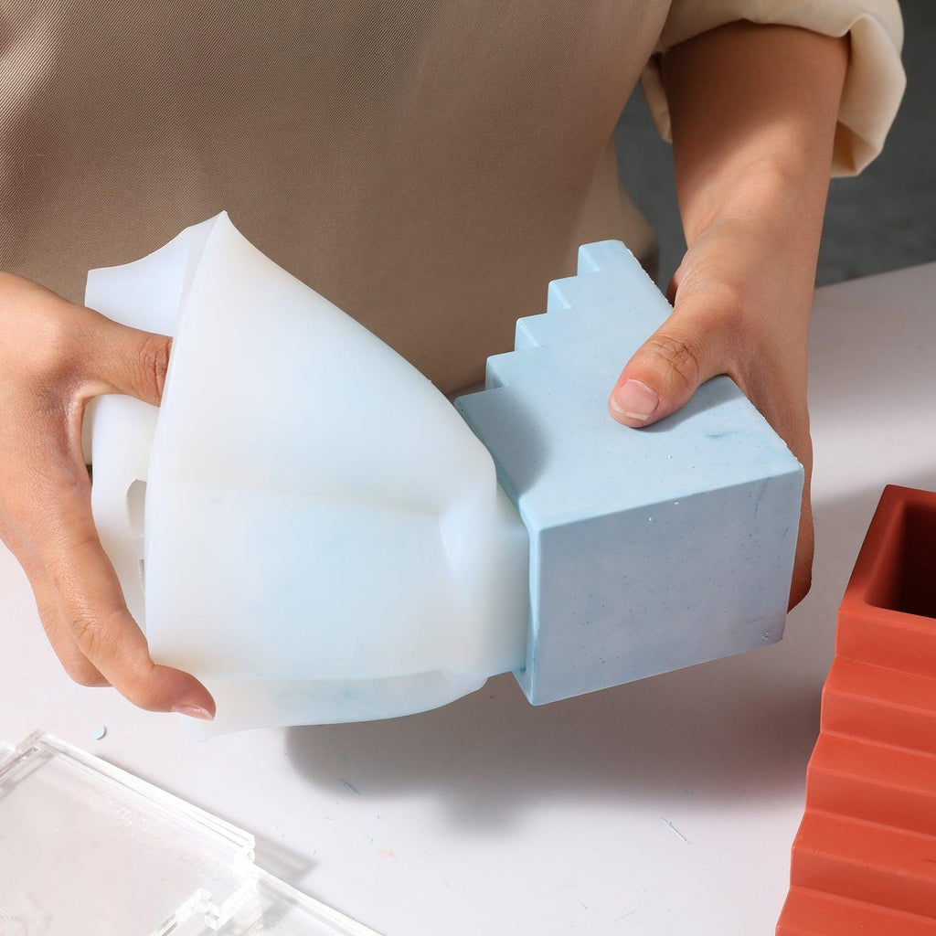 Stairway pen holder silicone mold for crafting geometric desk organizers and modern office storage accessories — view 3