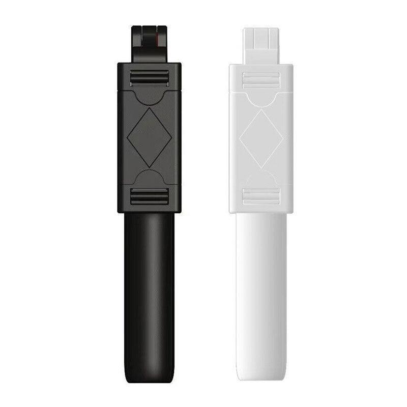 Black foldable wireless Bluetooth selfie stick and extendable tripod mount for mobile phones — view 2