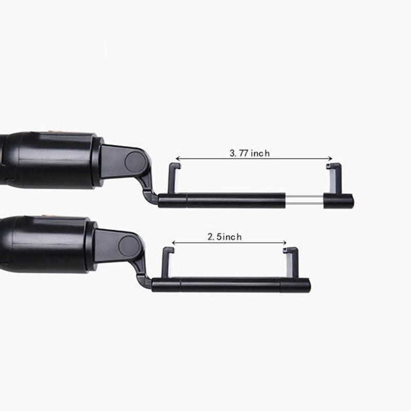 Black foldable wireless Bluetooth selfie stick and extendable tripod mount for mobile phones — view 3