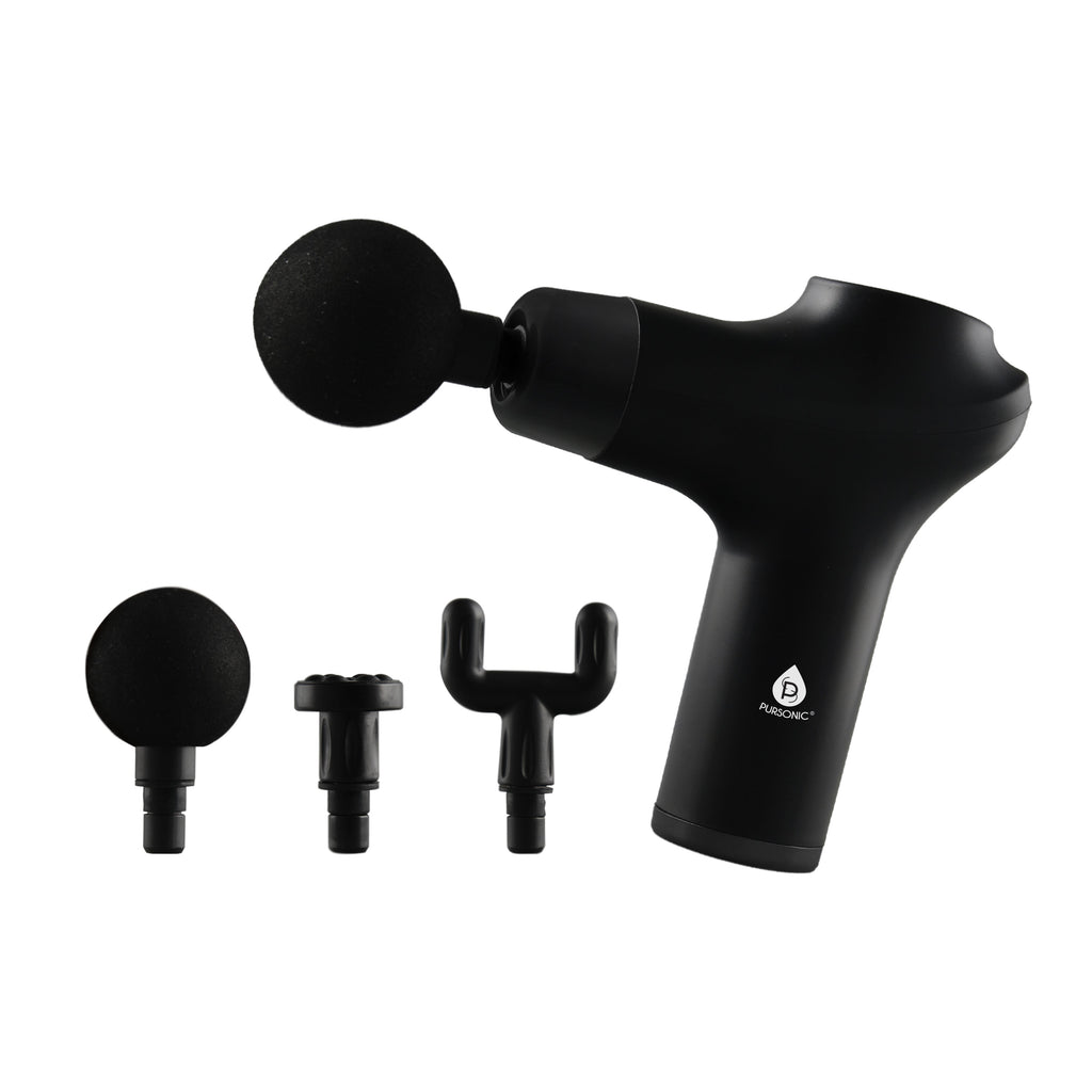 Pursonic home recovery kit with red light pads, massage gun, and collapsible foot spa — view 2