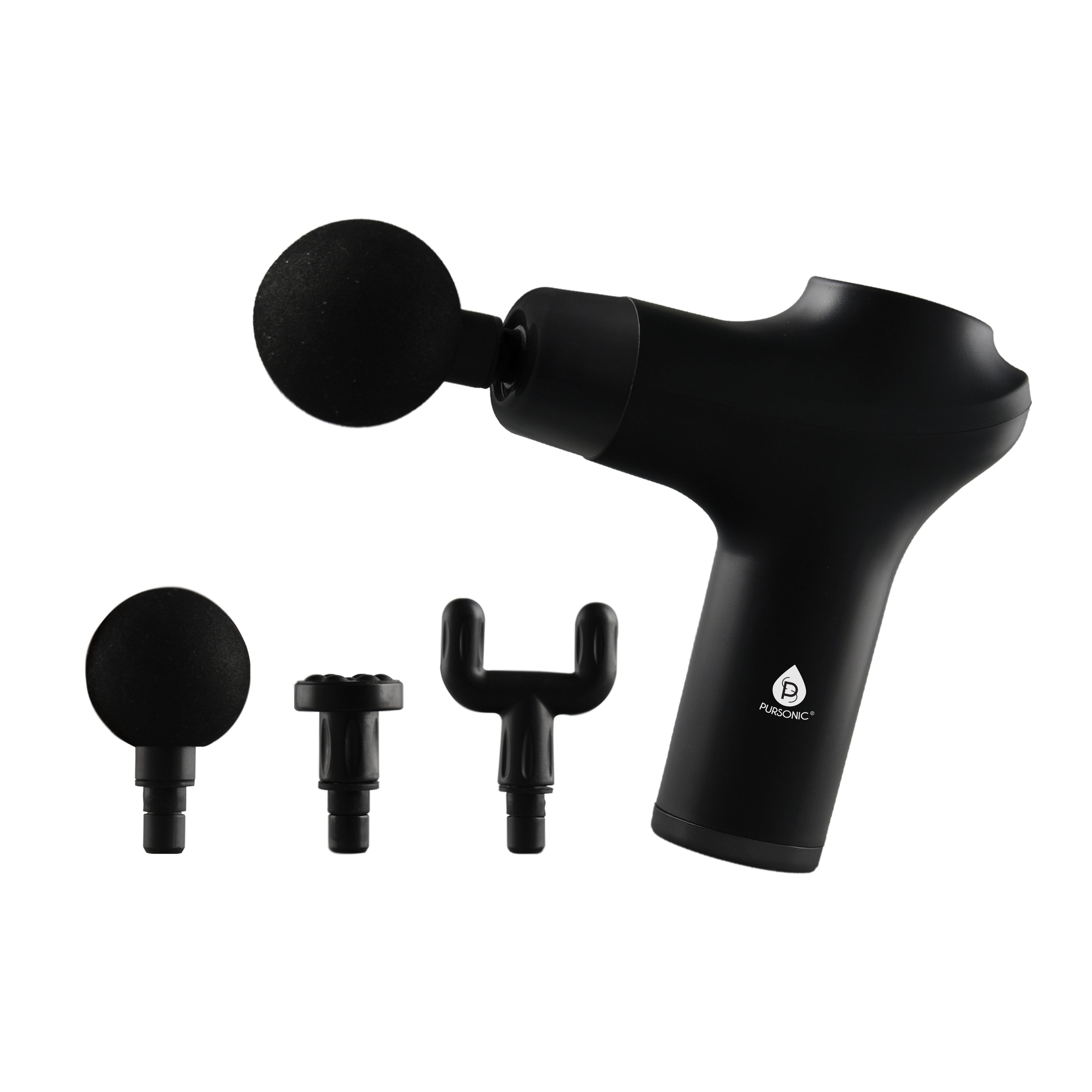 3-speed massage gun and textured vibrating massage ball bundle with interchangeable attachment heads — view 5