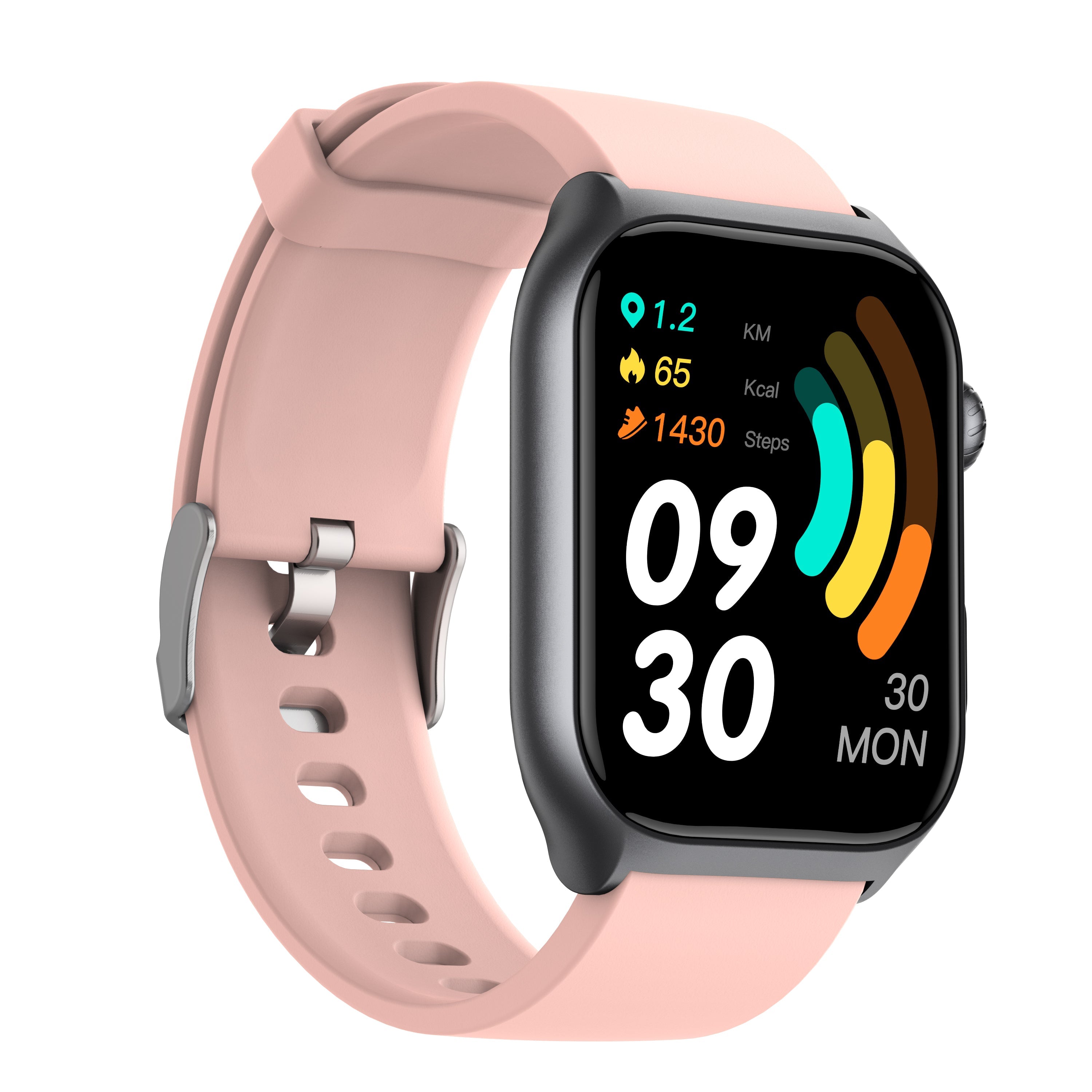 Black GTS7 Pro smartwatch with 2.0-inch digital full touch display and sports silicone band — view 5