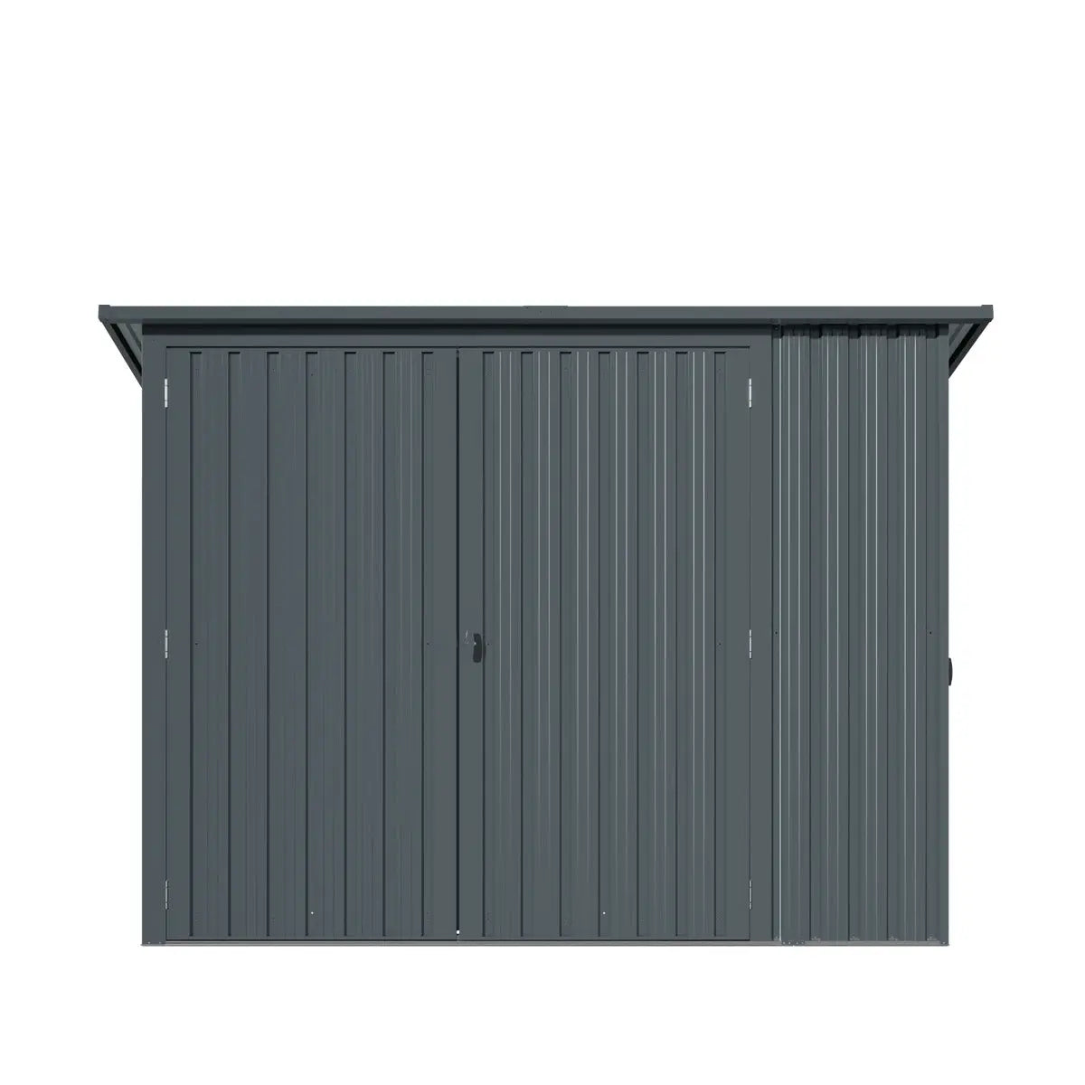 4' x 8' Bicycle Metal Pent Shed, 29 Gauge Corrugated Metal, 70" Upper edge, TMG-MS0408-1