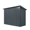 4' x 8' Bicycle Metal Pent Shed, 29 Gauge Corrugated Metal, 70" Upper edge, TMG-MS0408-0