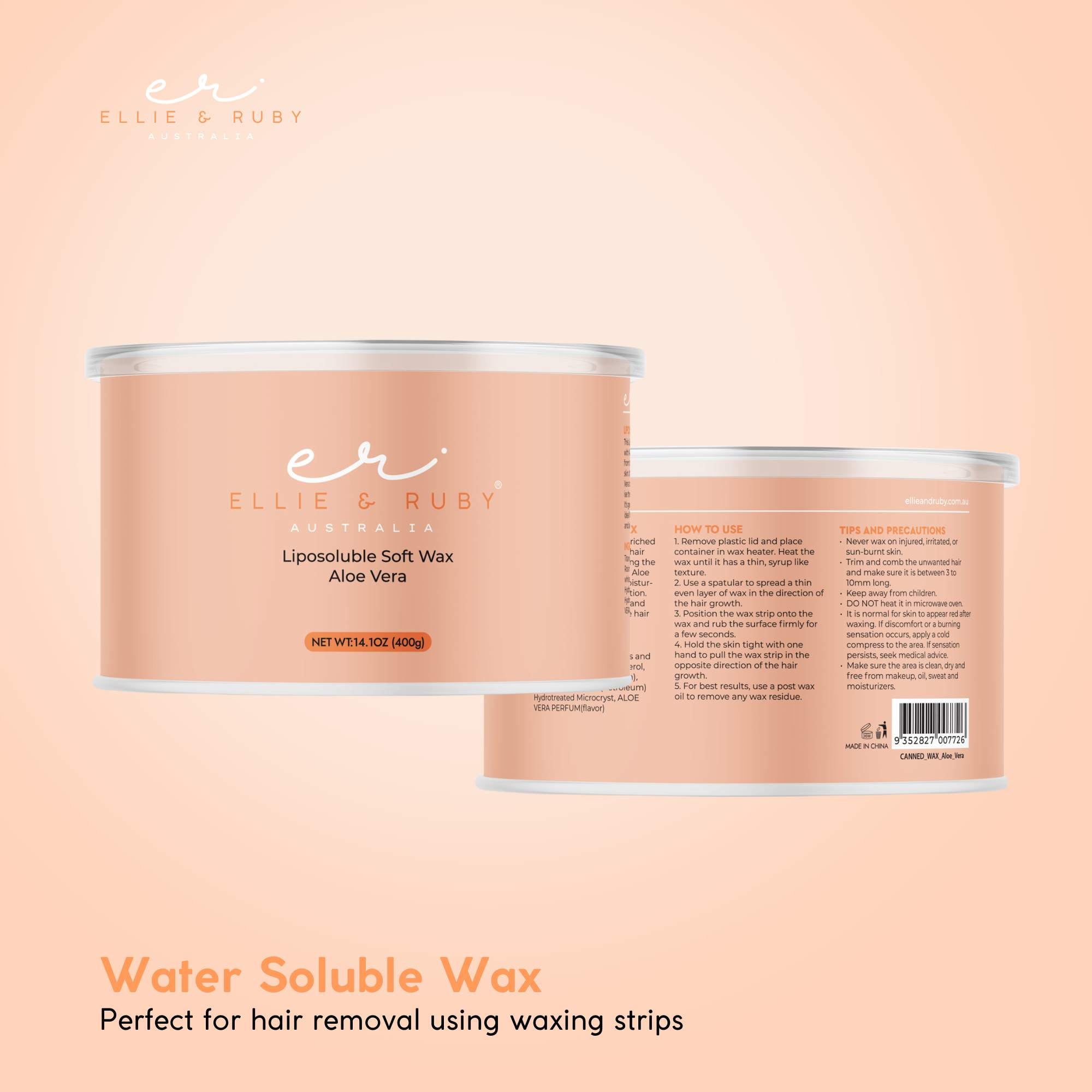400g resealable can of aloe vera soft wax depilatory for smooth full body hair removal — view 3