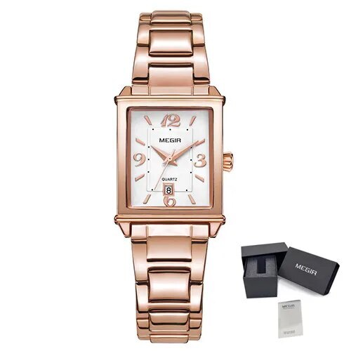 MEGIR Women Bracelet Watches Fashion Business Wristwatch for Ladies Elegant Quartz Watch Waterproof Date Clock Reloj Mujer 1079-12