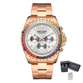 MEGIR Men Watches Luxury Military Quartz Wristwatch Waterproof Stainless Steel Strap Business Watch Chronograph Date Clock Relogio Masculino 2227-16