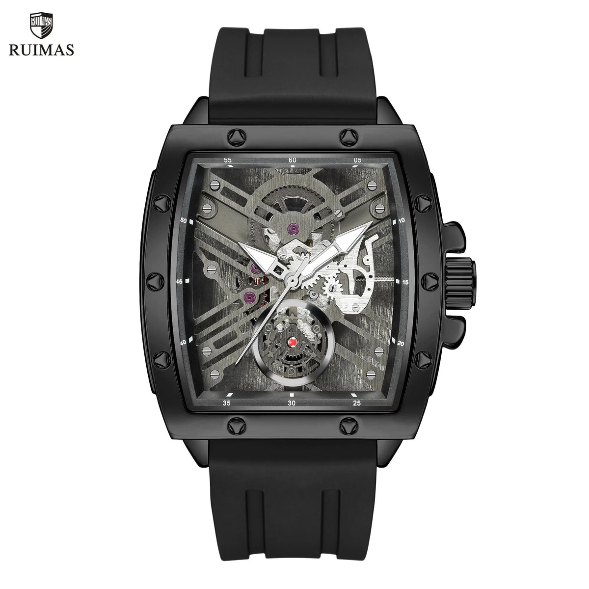 RUIMAS Luxury Fashion Men Sports Quartz Wrist Watches Waterproof Luminous Large Dial Casual Wristwatch Silicone Montre Homme 310-0