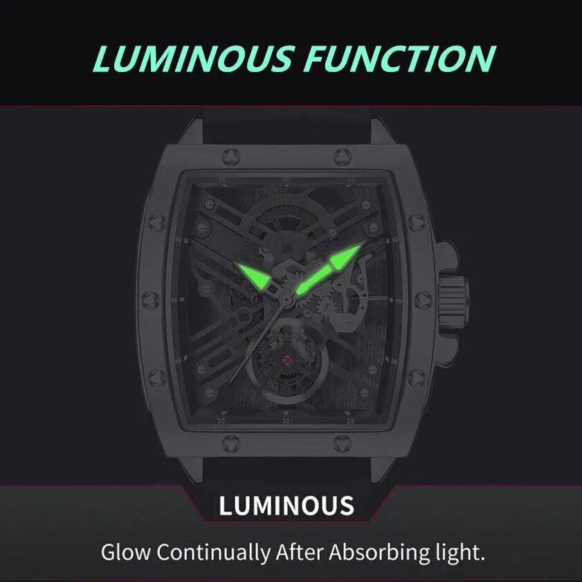 RUIMAS Luxury Fashion Men Sports Quartz Wrist Watches Waterproof Luminous Large Dial Casual Wristwatch Silicone Montre Homme 310-5