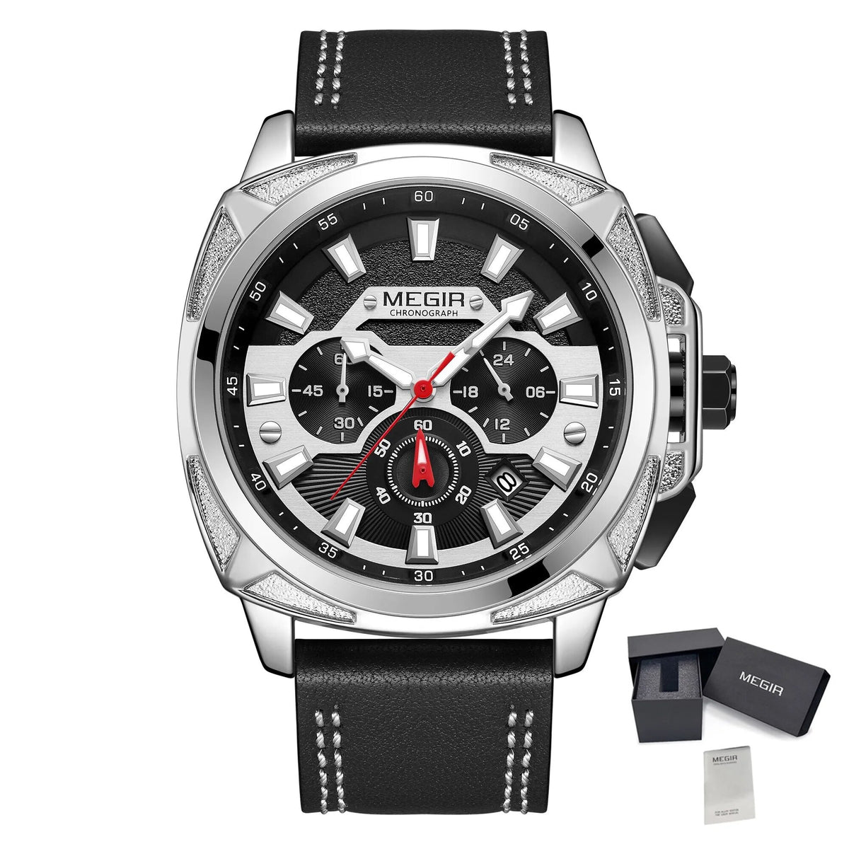 MEGIR Relogio Masculino Watches Men Fashion Leather Band Sports Military Watches Luxury Quartz Business Wristwatch Reloj Hombre 2128-13