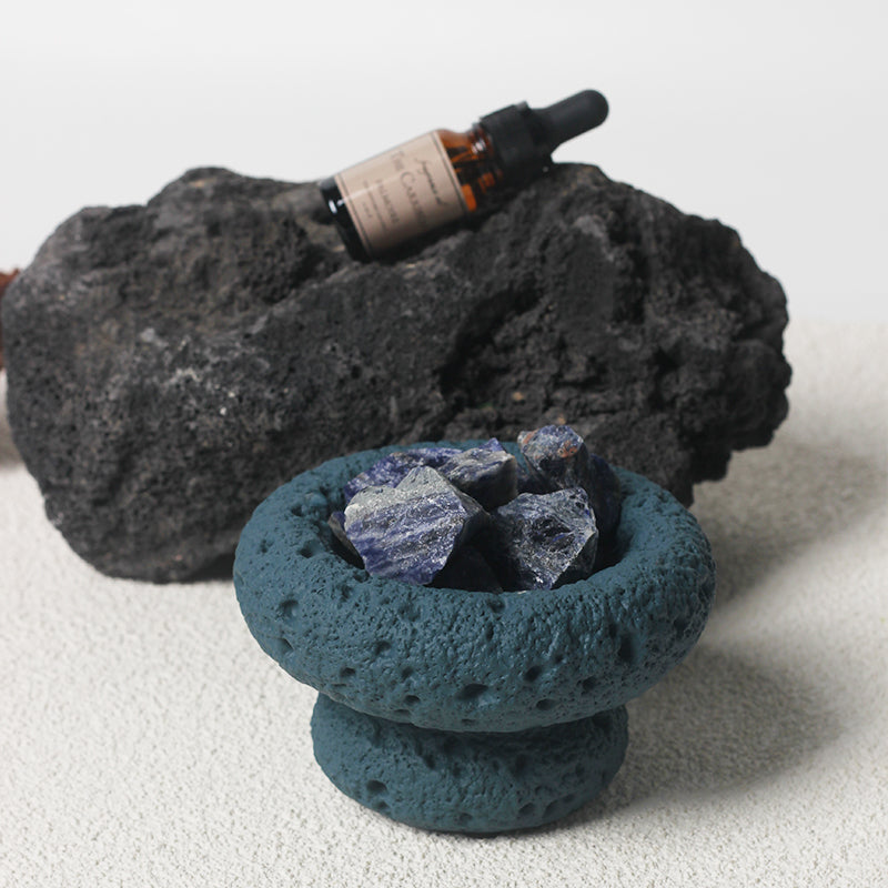 Blue moon shaped luxury fragrance diffuser with The Carribean tropical essential oil bottle — view 4