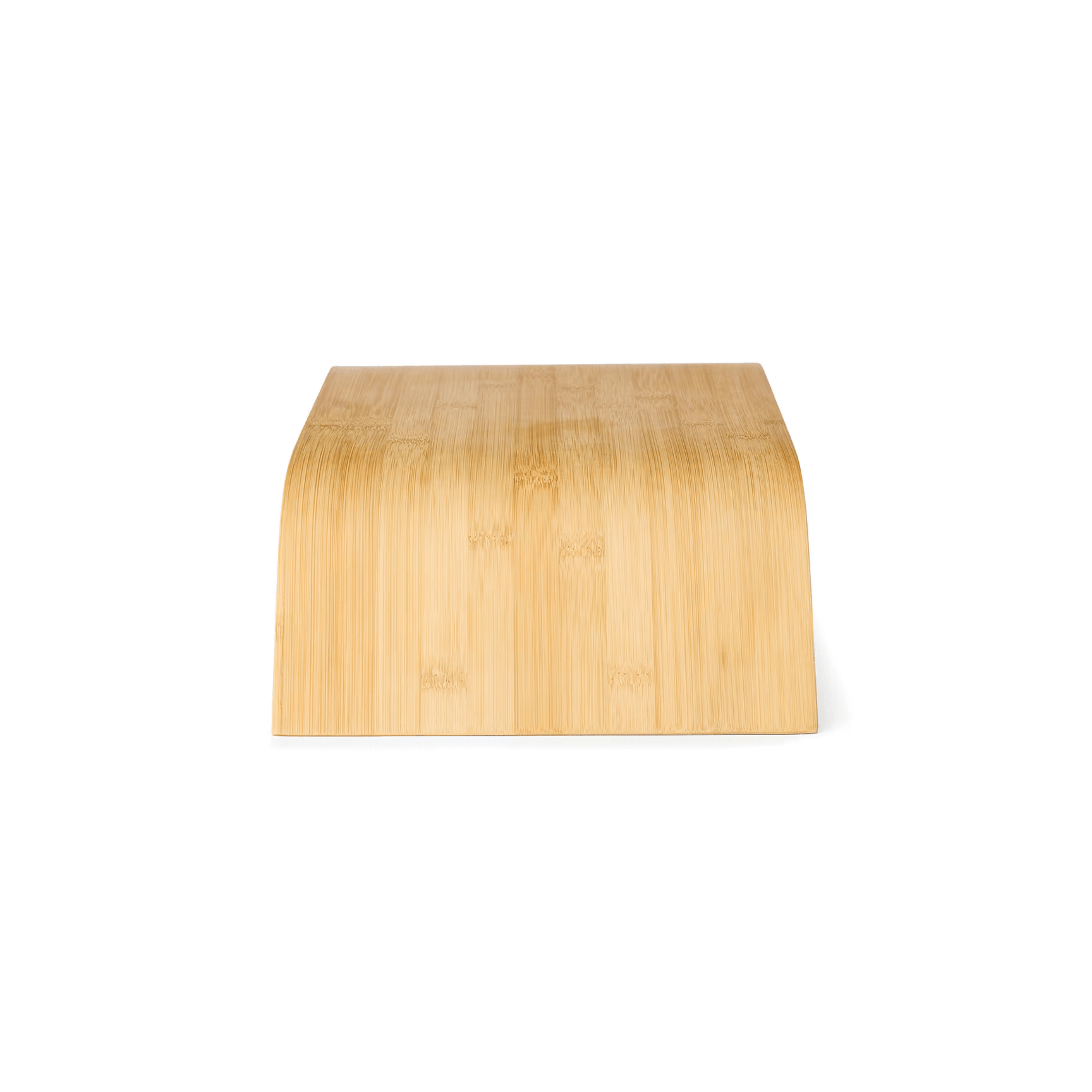 Natural eco-friendly bamboo monitor stand with a spacious storage area underneath for desk organisation. — view 4
