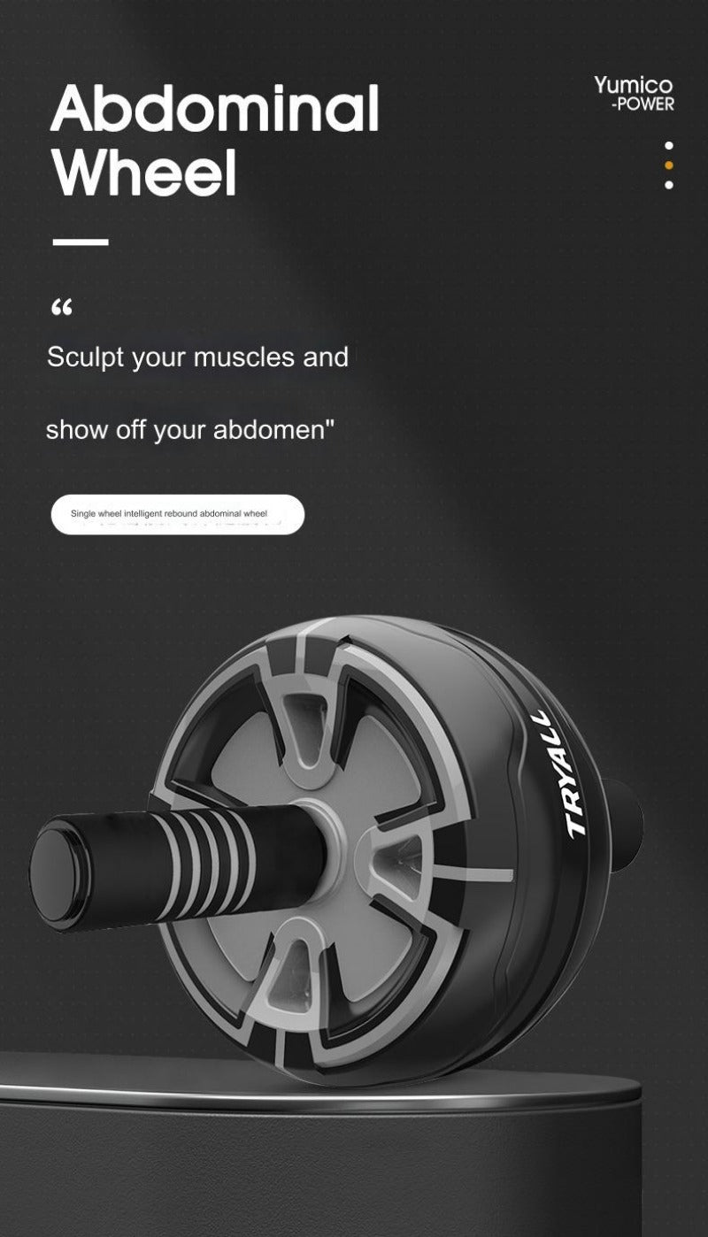 Automatic rebound ab wheel fitness roller with comfortable kneeling pad and ergonomic non-slip handles — view 2