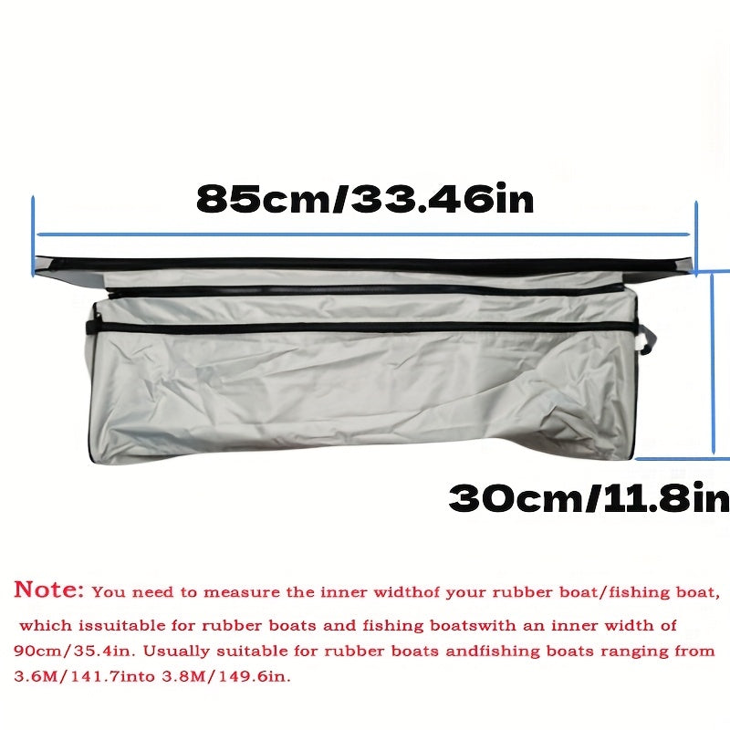 Silvery gray waterproof boat under-seat storage bag made of durable 420D Oxford cloth. — view 2