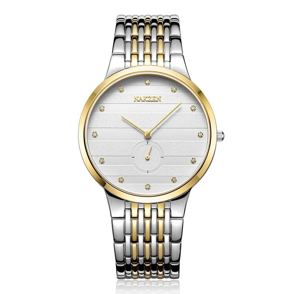 Nakzen men's luxury watch in black and gold stainless steel with sapphire crystal dial — view 3