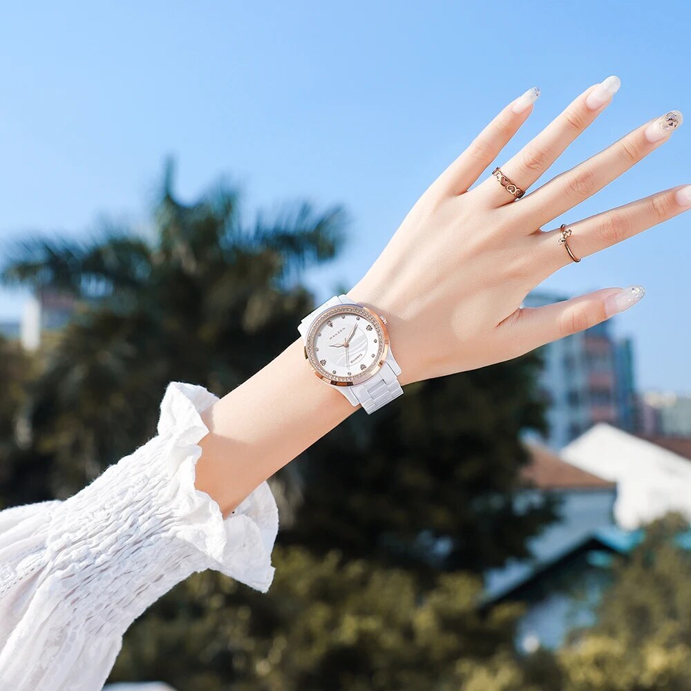 NAKZEN New Design Women Watches Elegant Ceramics Reloj Mujer Japanese Quartz Movement Clock for Ladies Luxury Relogio Feminino 1023-3