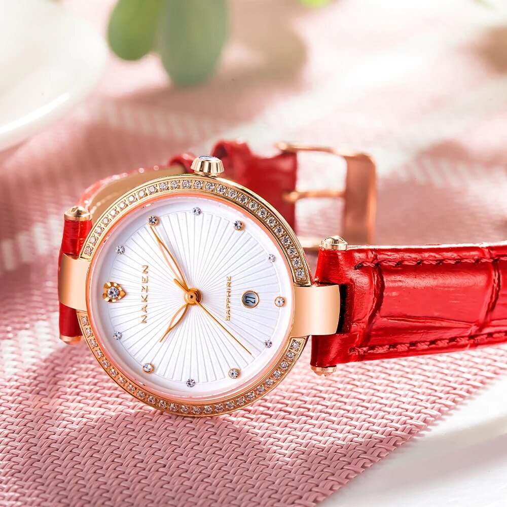 Fashion Women Watches 2021 New Leather Minimalist Watch Ladies Quartz Japan Movement Dress Wrist Watch Clock Montre Femme 4066-2