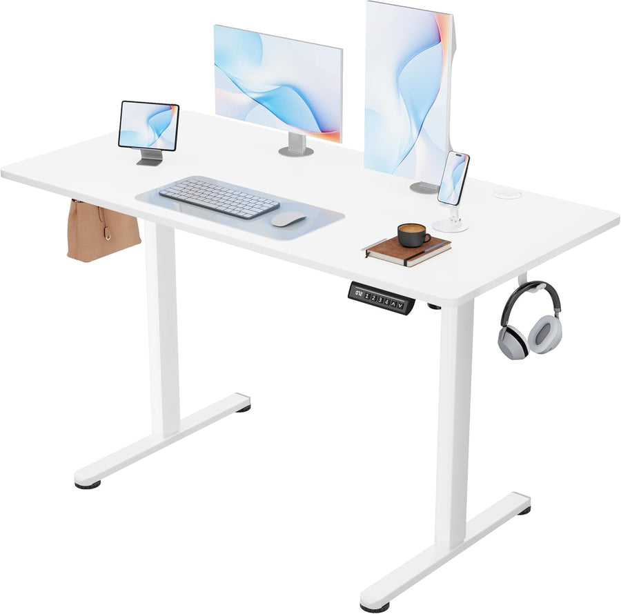 White Electric Standing Desk 45x24 Inches Adjustable