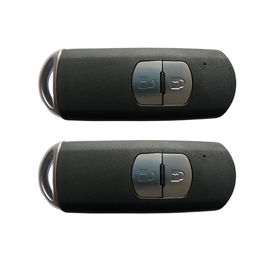 Two button smart remote key shell replacement for Mazda vehicles in durable black plastic housing — view 5