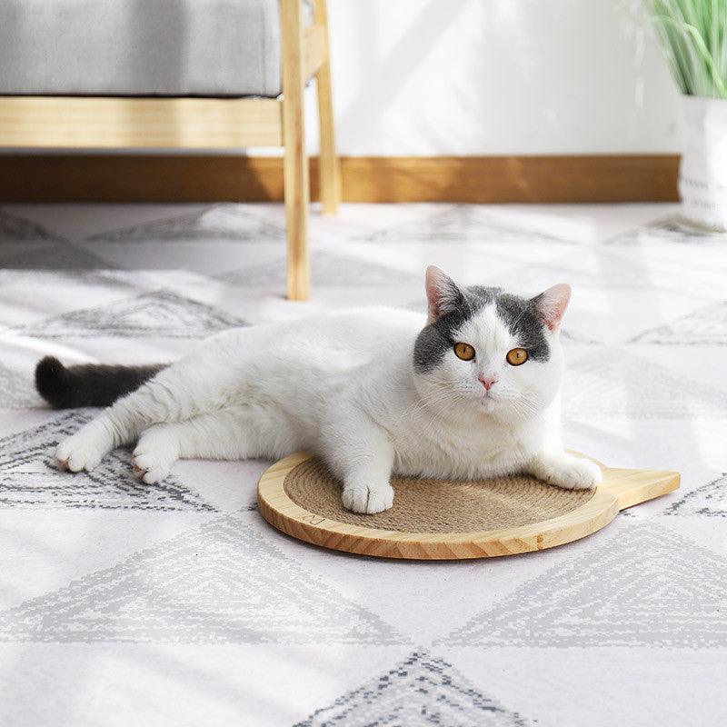 Wall mounted cat scratcher board made of pine wood and natural sisal with suction cup — view 5