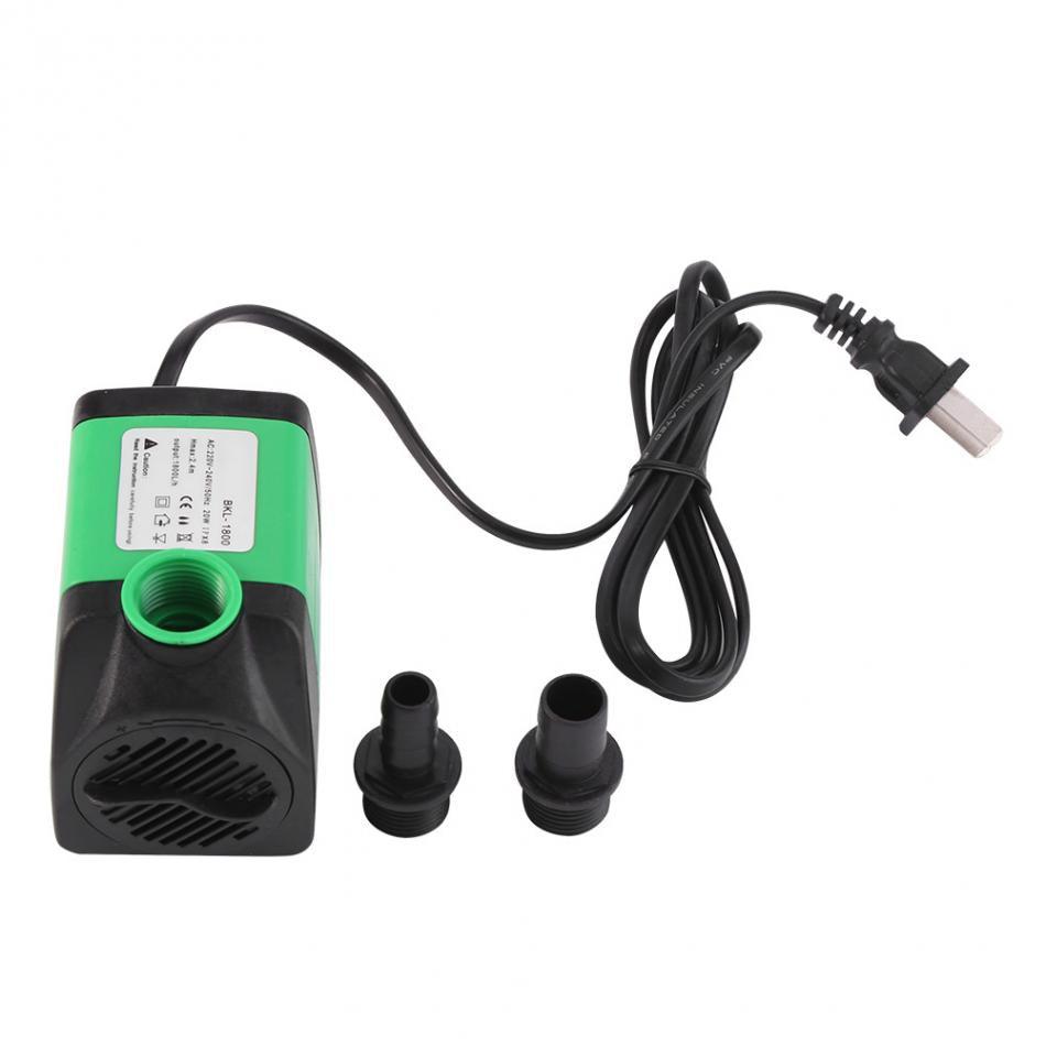 Silentflow submersible fish tank water pump in green and black plastic with bottom suction cups — view 4