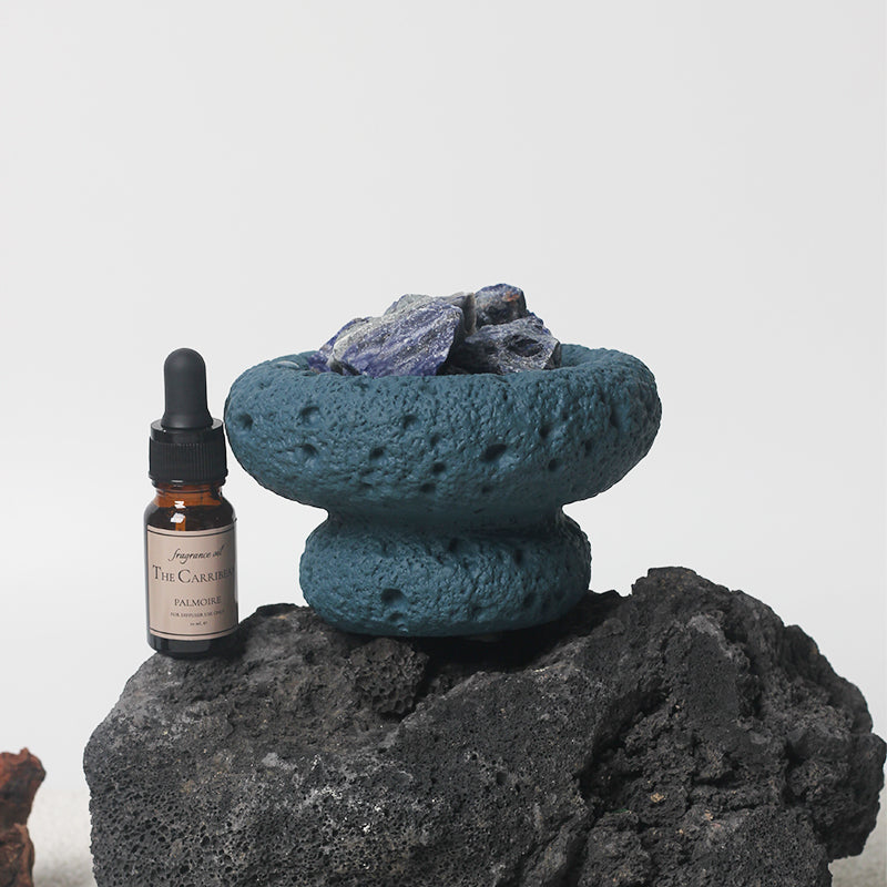 Blue moon shaped luxury fragrance diffuser with The Carribean tropical essential oil bottle — view 5
