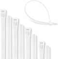 Pack of 100 heavy duty reusable nylon cable ties in black and white for wire management