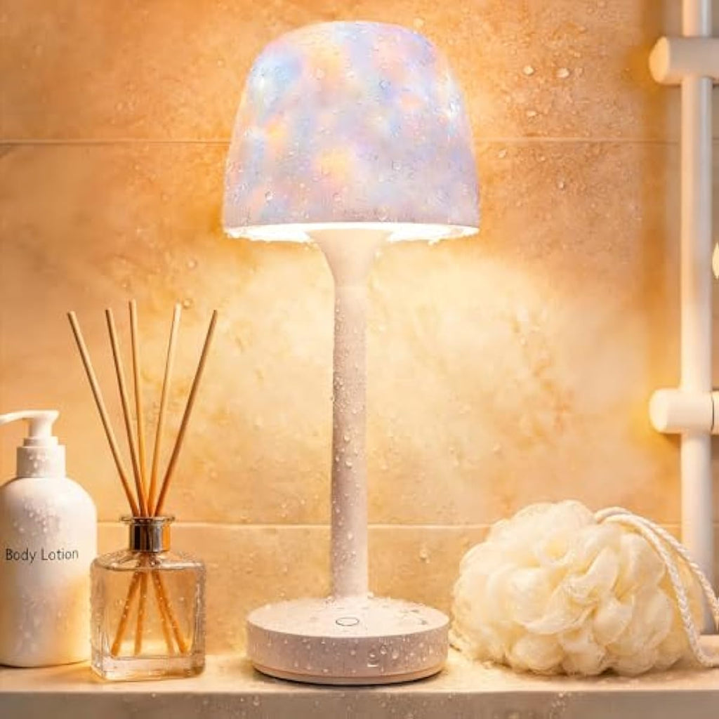 Waterproof rechargeable shower lamp with 16 color ocean wave projector and remote control