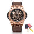 RUIMAS Men's Watches Fashion Sport Quartz Watch for Men Reloj Hombre Leather Belt Wrist Watch Waterproof Casual Clock 533-12