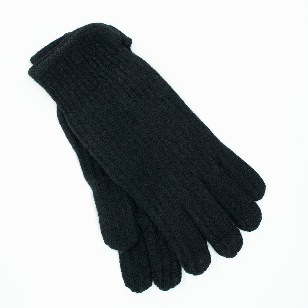 Men's ribbed 100% cashmere winter gloves featuring side vents and elegant self-piping details — view 4