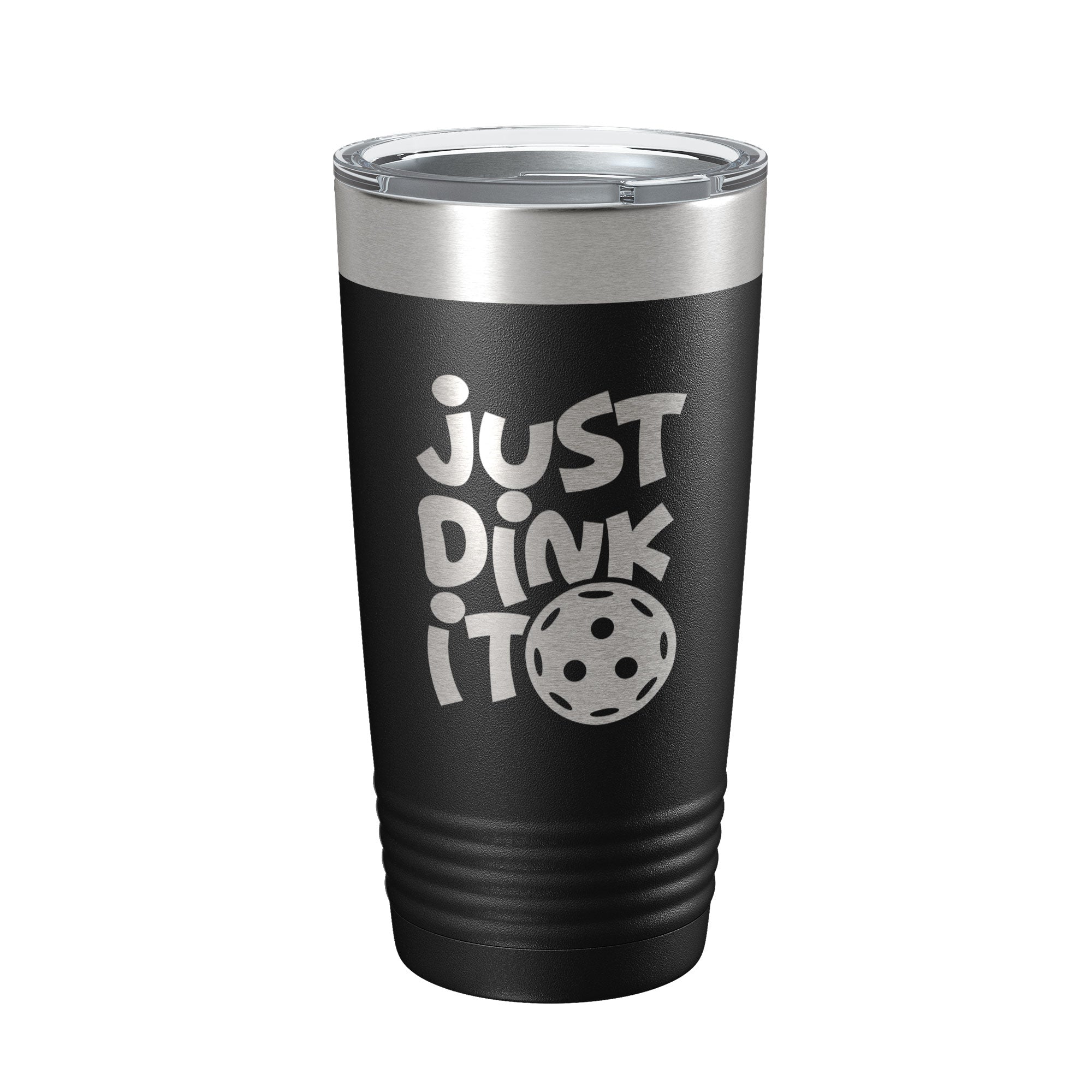 Just Dink It pickleball tumbler, 20oz stainless steel insulated travel mug with clear lid