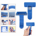 Self-cleaning pet hair grooming tool and brush with ergonomic handle for dogs and cats